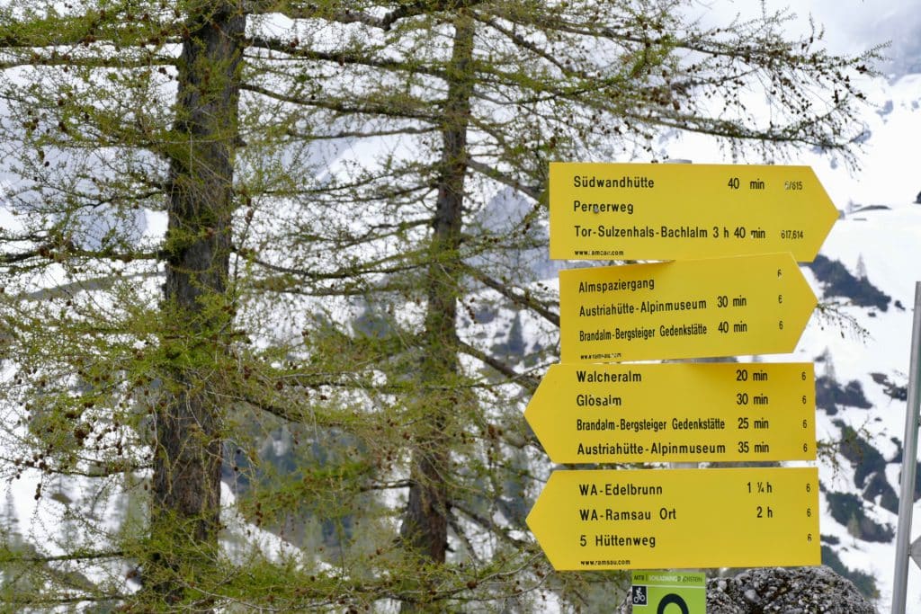 Hiking sign Austria