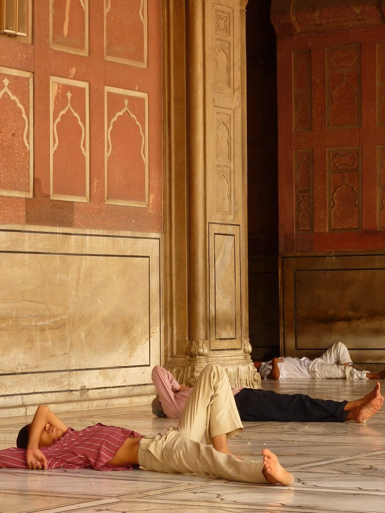 Sleeping people mosque