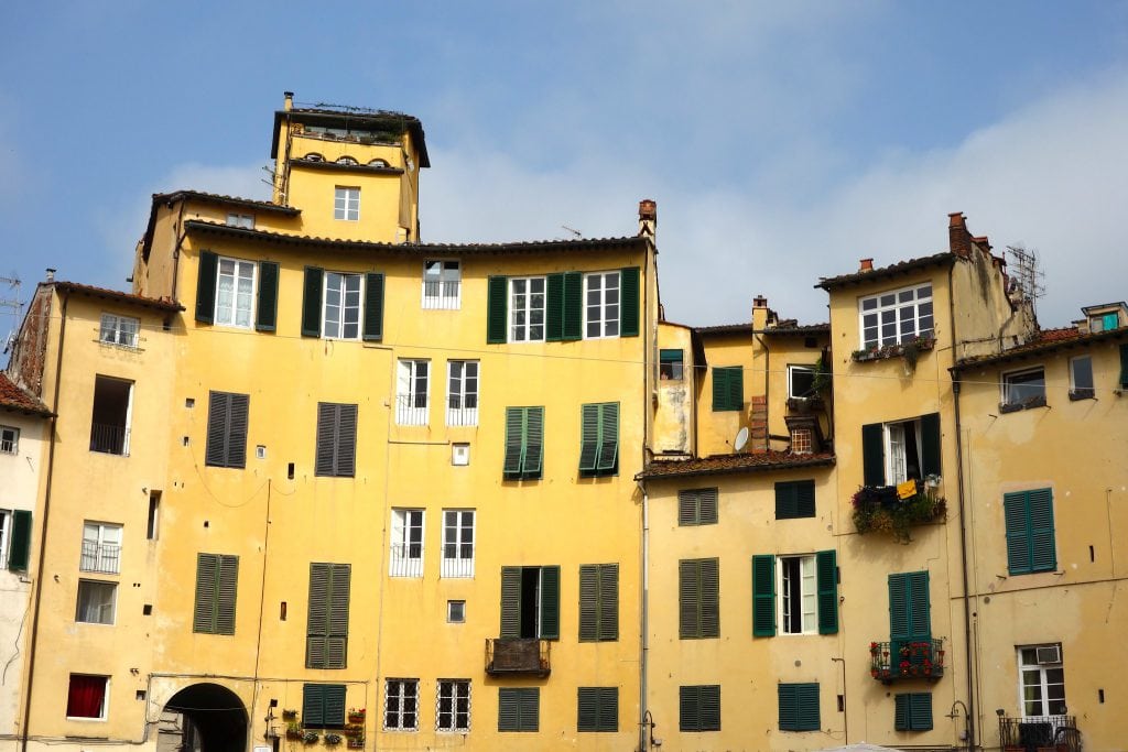 View on houses in Lucca anfiteatro